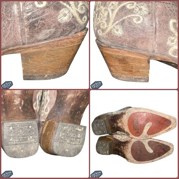 Corral Light Brown/Taupe Cream Crater Bone Embroidered Western Cowboy Boots - Picture 16 of 16